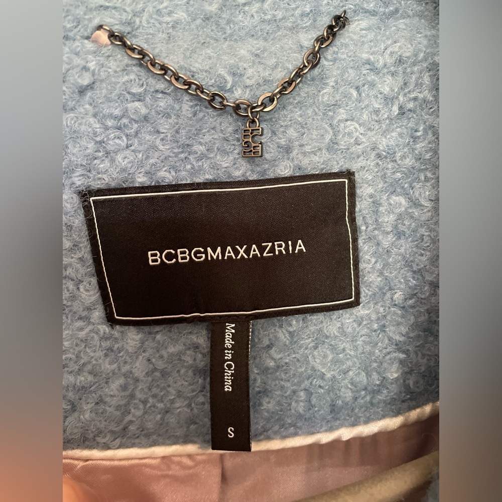 BCBGMaxAzria Light Blue Teddy Jacket Coat - Picture 8 of 9